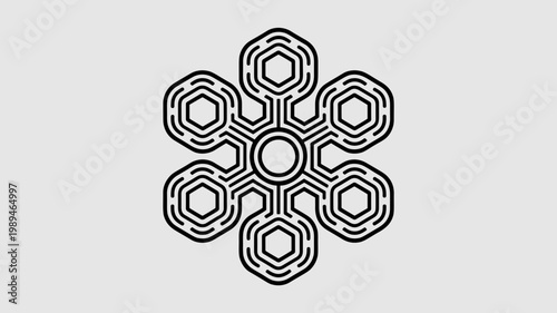 Radial biomimetic cell processor icon – Ideal for semiconductor design, biotech-tech hybrid logos, or advanced logic systems.