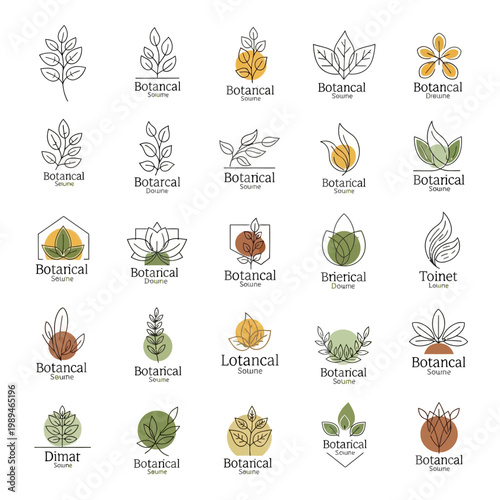 Collection of Botanical Logos and Icons for Nature and Wellness Brands.