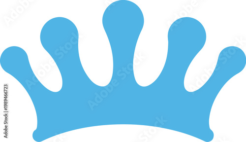 Minimalist light blue crown silhouette icon for design projects.