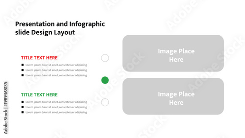 Clean professional slide layout with two content sections and image placeholders for data visualization