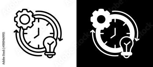 Innovation Process whiteblack icon