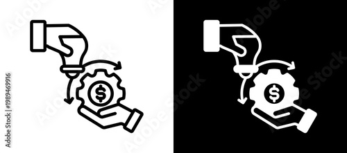Business Model whiteblack icon