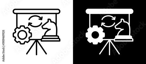 Change Strategy whiteblack icon