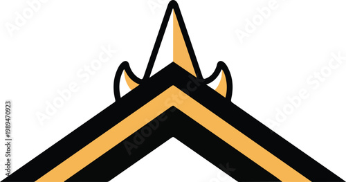 Minimalist Thai architectural roof gable symbol illustration.