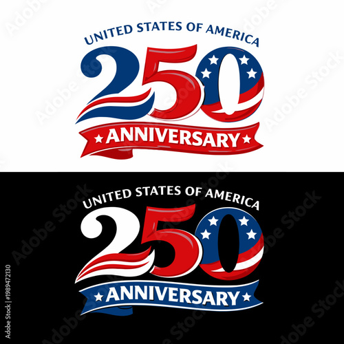 United states 250th anniversary logo variations celebrating a quarter millennium