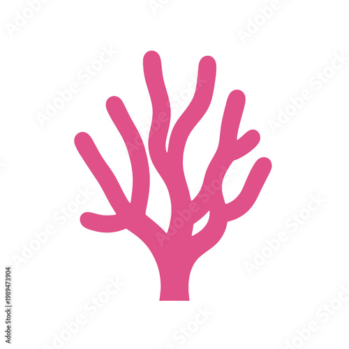 Pink Coral Reef Icon with Branching Structure