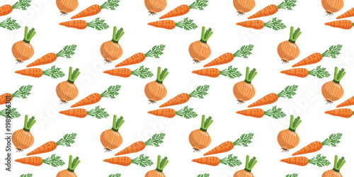 onion and carrot seamless pattern