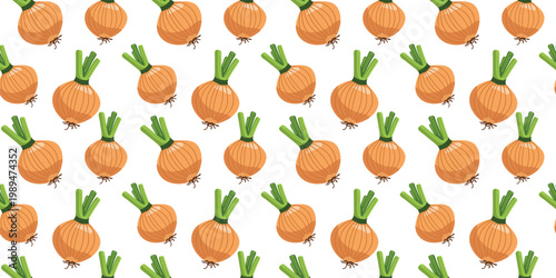modern flat vegetable illustration onion seamless texture
