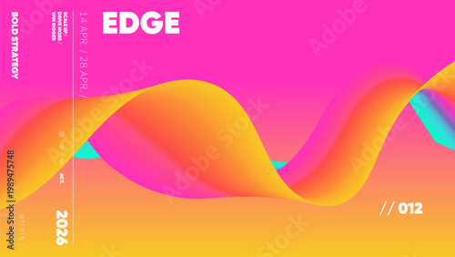 Abstract bold background. Vibrant gradient flowing waves.