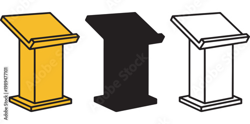 Three podiums in different colors are shown in a simple graphic illustration