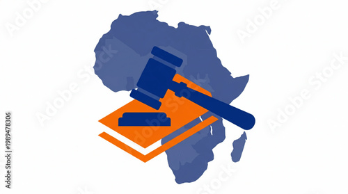 African continent legal system justice concept illustration.