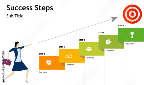 Business women success steps