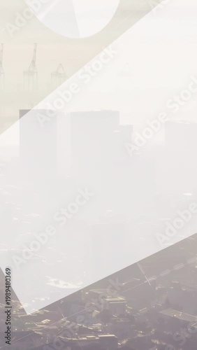 Vertical video: Skyline receiving left-entering polygon, revealing tech overlay showing port data