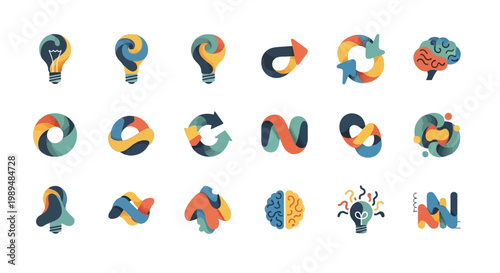 Colorful letters and symbols design.