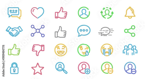 Colorful social media icons set.