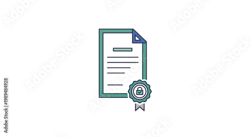 Certificate Icon with Green Border.