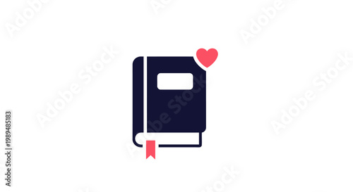 Book with heart symbol on cover.