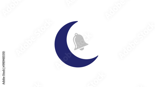 Crescent Moon and Bell Icon.