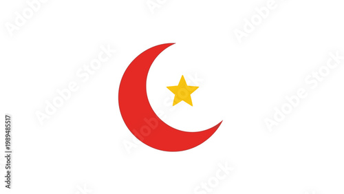 Crescent Moon and Yellow Star Symbol.