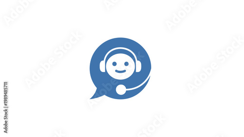 Customer Service Representative Icon with Headset.