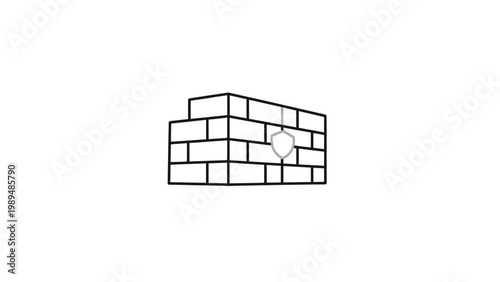 Damaged Brick Wall with Crack.