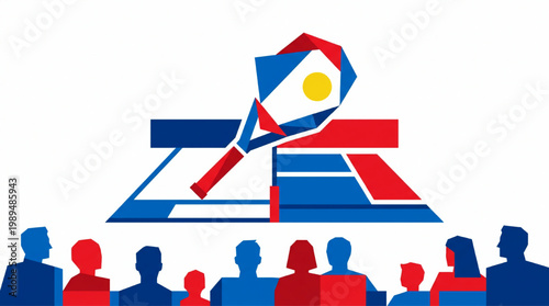 Tennis Racket Symbolizing Competition and National Pride.