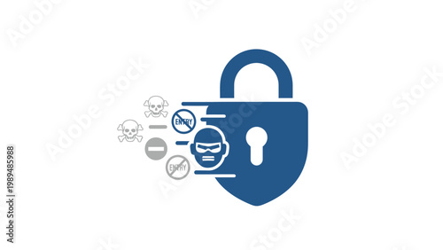 Digital Security Lock with Icons.