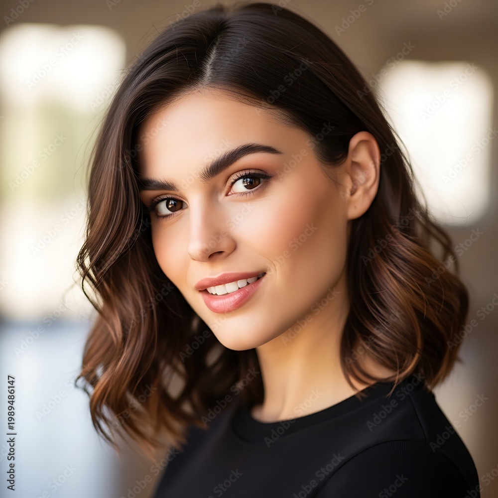 Naklejka premium Beautiful Young Woman Smiling Confidently.