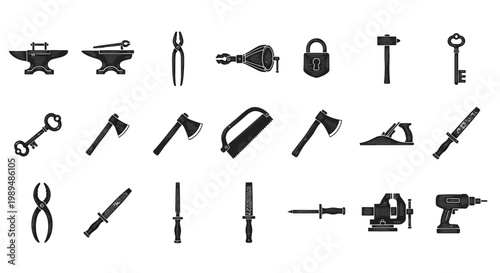 Collection of various tools and tools.