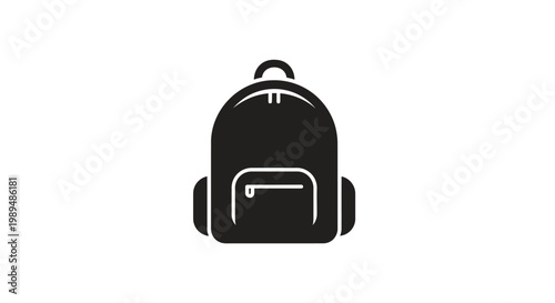 Black backpack school bag luggage.