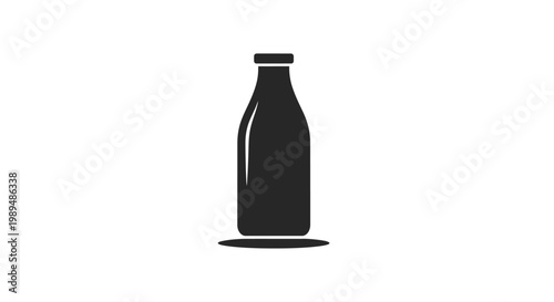 Black bottle with screw top.