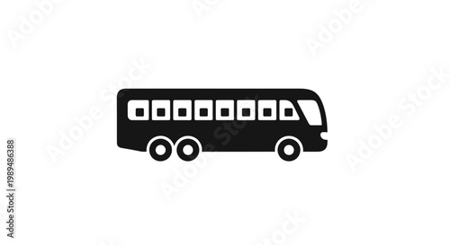 Black bus vehicle transportation travel.