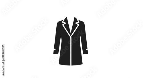 Black coat with white trim details.
