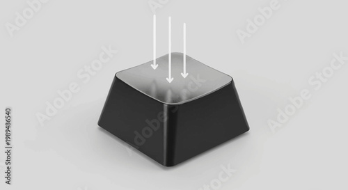 Black computer keyboard key closeup.