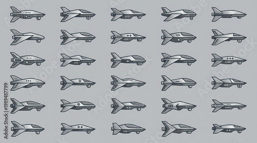 Collection of Futuristic Spaceship Designs for Sci-Fi Projects.
