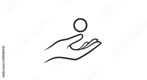 Hand Holding Small Circle Object.