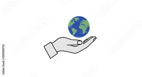 Hand holding the planet Earth.