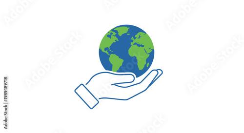 Hand Holding the Earth Globe.