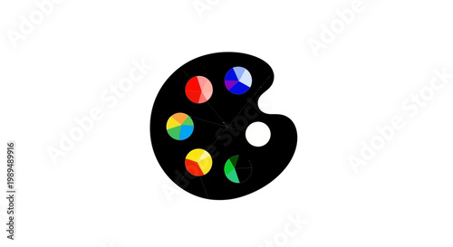 Colorful artist paint palette closeup.