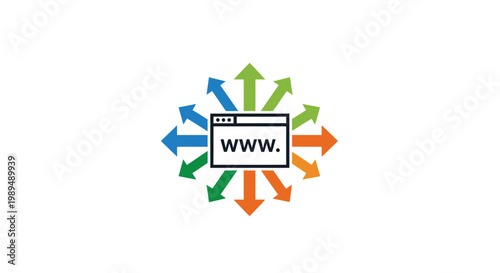 Colorful arrows around web browser.