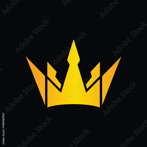 Luxury Gold Crown Vector Icon Royal Symbol Elegant King Queen Taj Illustration