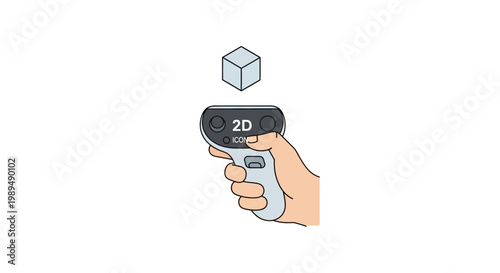 Hand holding digital infrared thermometer.