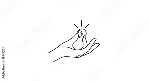 Hand holding dollar sign coin.