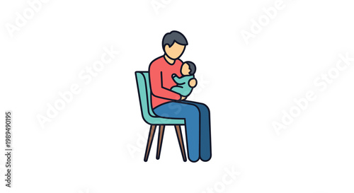 Man sitting with a baby.