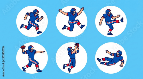 American Football Player Poses Collection.