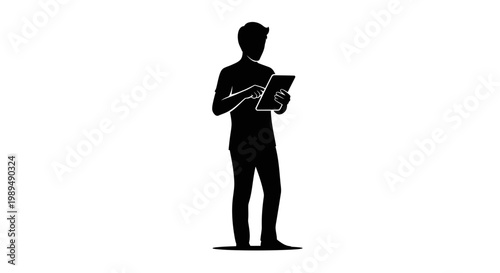 Man Holding a Tablet Device.