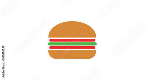 Colorful illustration of a hamburger.
