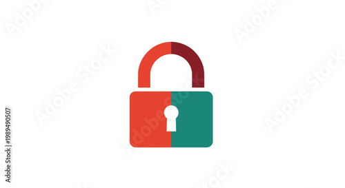 Colorful padlock with keyhole closeup.