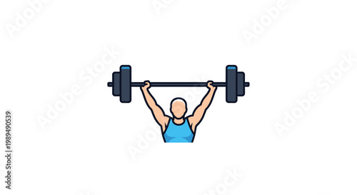 Man lifting heavy dumbbell weight overhead.