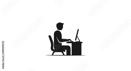 Man sitting at a desk working.